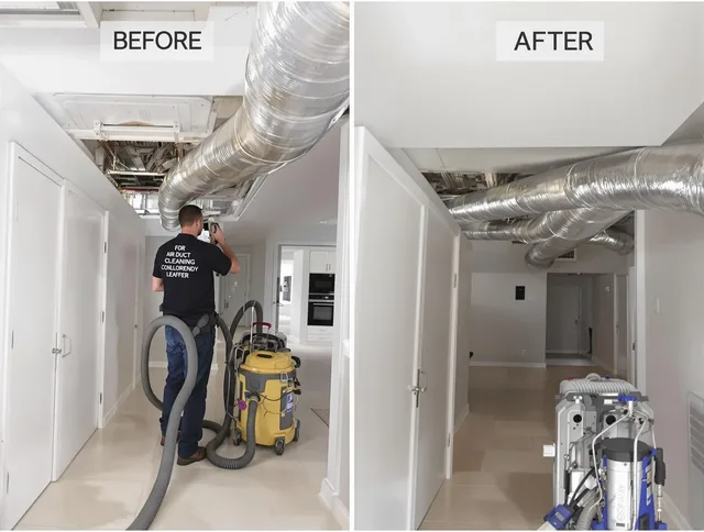 Maynard Air Duct Cleaning professional performing thorough air duct cleaning in Maynard