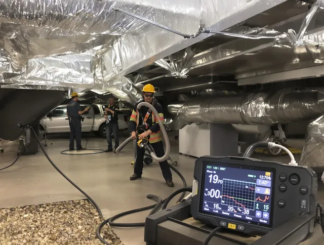 Professional negative pressure duct cleaning by Maynard Air Duct Cleaning in Maynard