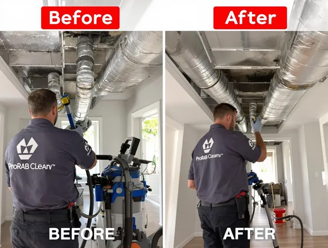 Maynard Air Duct Cleaning expert performing thorough residential duct cleaning in a Maynard home